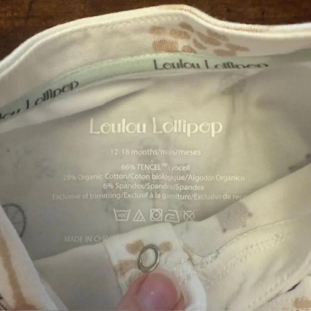 NWOT Loulou Lollipop Set Bears on Bike Short Romper Teething Ring Size‎ 12-18 Mo